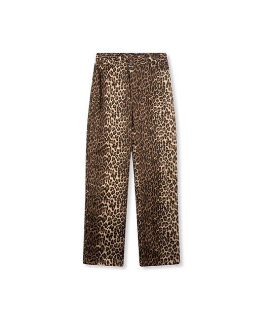 Jeans mezclilla leopardo Refined Department de color Brown
