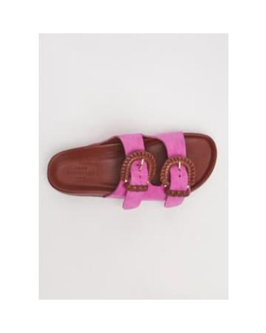 Petite Mendigote Pink Cora Suede Sandals 37