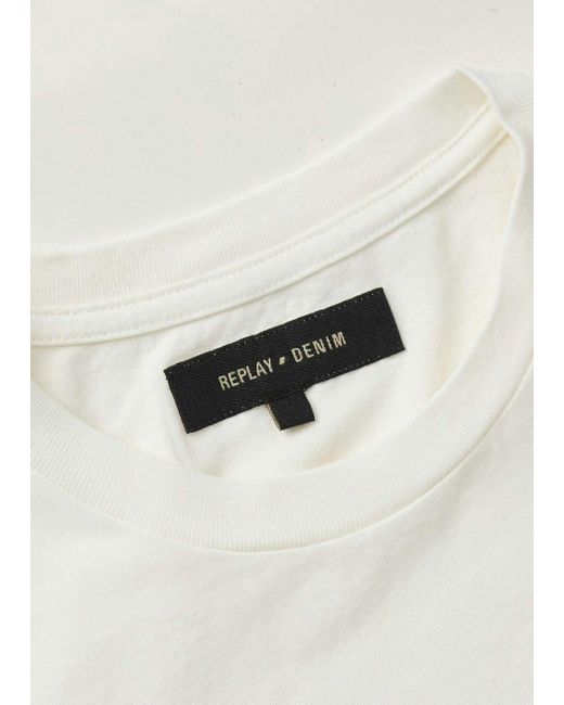 Replay White Replay Sartoriale Plain Crew Neck T-Shirt for men