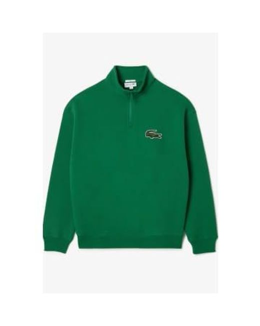 Lacoste Green Zip High Neck Organic Cotton Jogger Sweatshirt Small for men