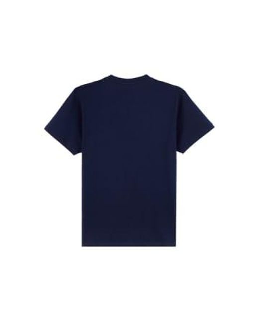 Portisol Cotton T Shirt With Turtle Patch In Blue Ptsc4P86 390 di Vilebrequin da Uomo