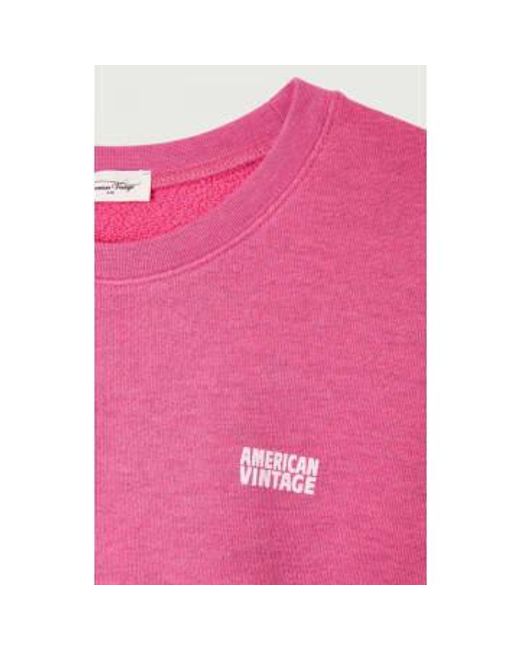 American Vintage Pink Overdyed Doven Sweatshirt S