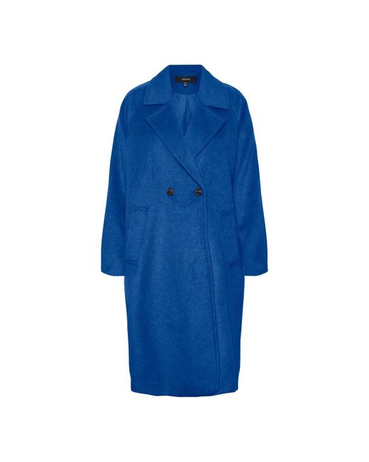 Longue manteau en laine Vero Moda en coloris Blue