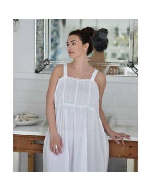 Powell Craft Gray Ladies Strapped Nightdress With Embroidered Bust 'chloe' One Size