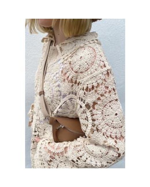 Petra Sandshell Knit Cardigan di Object in White