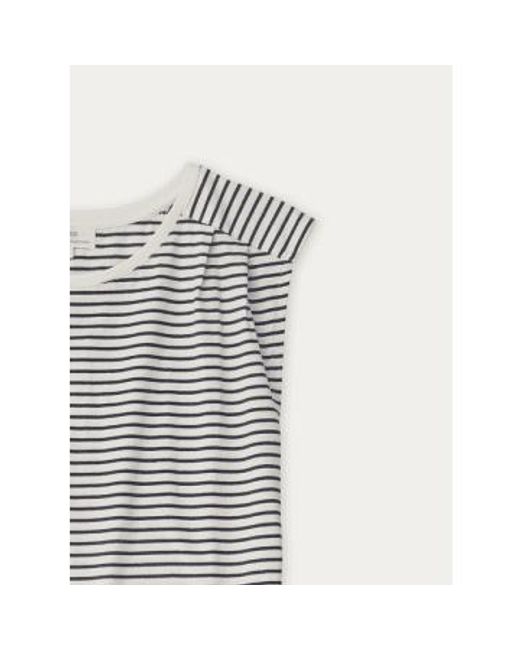 Camiseta o-stripe en rayas azul marino Yerse de color Gray