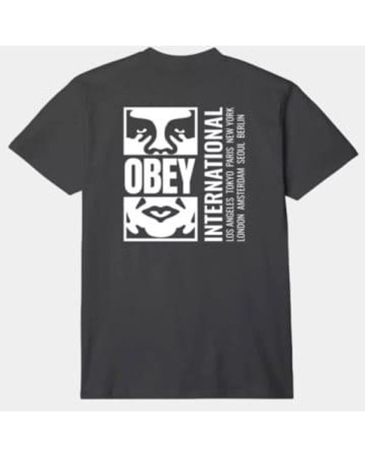 Obey Icon split t -shirt in Black für Herren