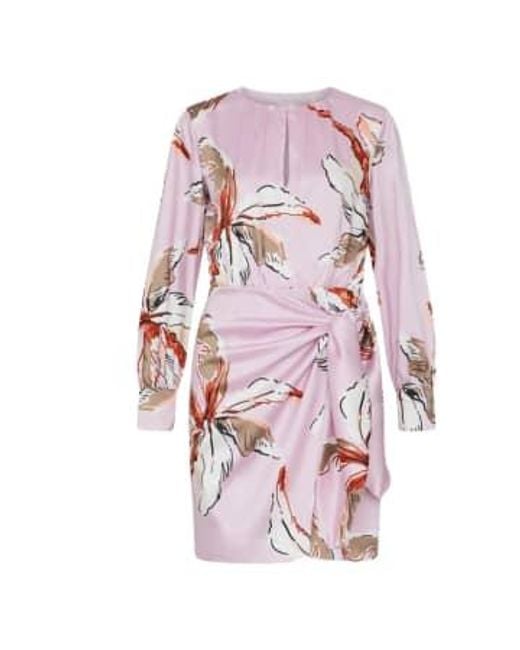Marella Pink Palm Print Silky Dress 8