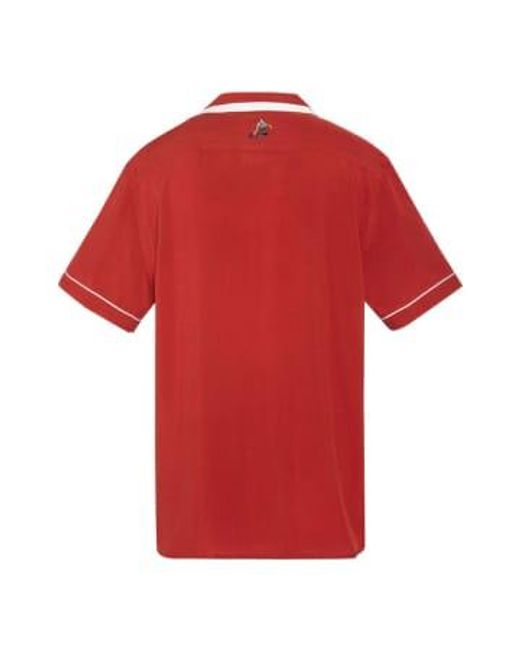 Schott Nyc Red Strike Bowling Shirt M for men