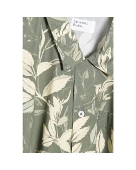 Universal Works Multicolor Road Shirt Organic Jungle Print Olive P28034 S for men