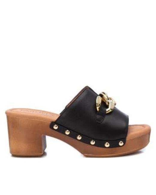 Carmela Black Leather Clog Sandals 37