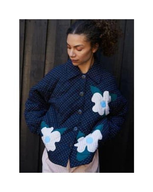 SISSEL EDELBO Blue Ebba Quilted Organic Cotton Jacket S/m