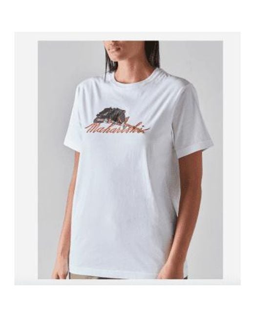 Maharishi White Embroidered T-shirt Xs
