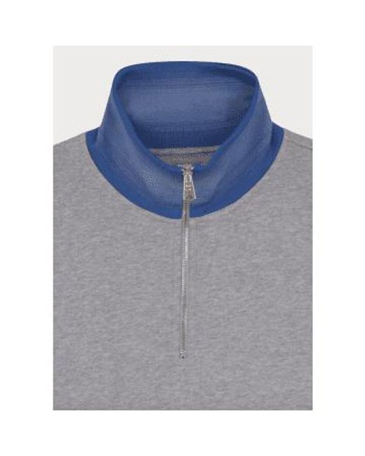 Paul Smith Blue Zip Neck Sweatshirt S for men