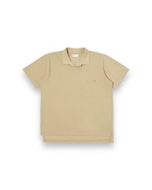 Universal Works Natural Vacation Polo Piquet 30603 Summer Oak M for men