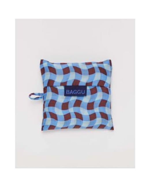 Standard Bag Wavy Gingham di Baggu in Blue