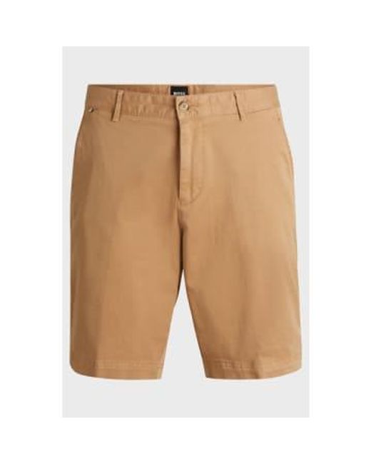 Slice Short Medium Slim Fit Shorts In Stretch Cotton 50512524 260 di Boss in Natural da Uomo