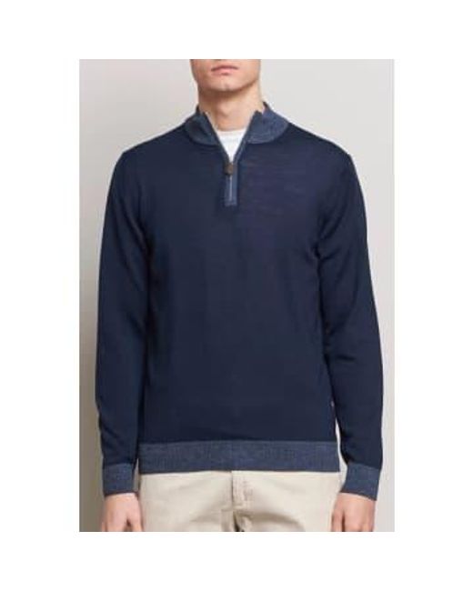 Laine laine mérinos bleu foncé half zip jumper 4202411355190 Stenstroms pour homme en coloris Blue