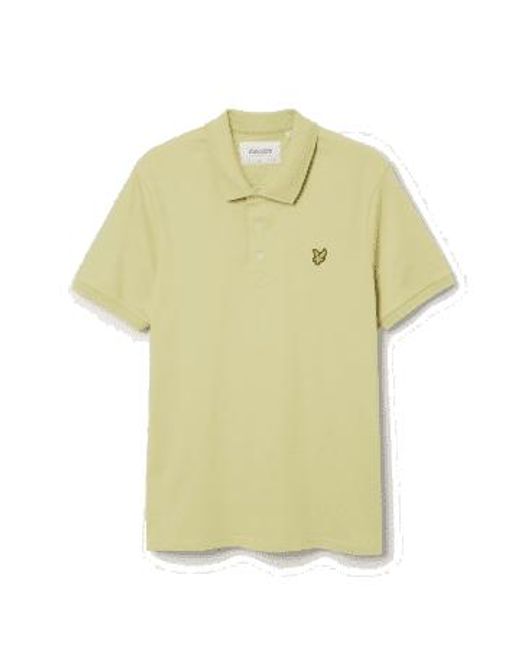 Plain Polo Shirt Green di Lyle & Scott in Yellow da Uomo