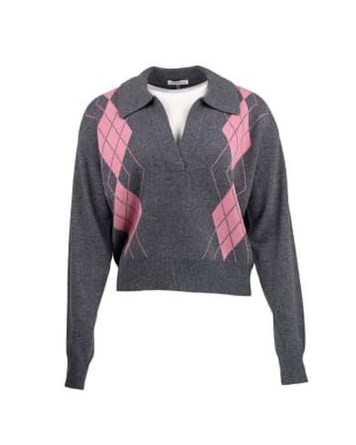 Designers Remix Blue Cosmo Argyle Knit Medium