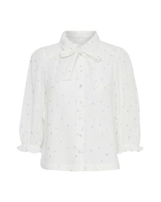 Ircamilo Shirt Snow Sky Blue Hearts di Atelier Rêve in White