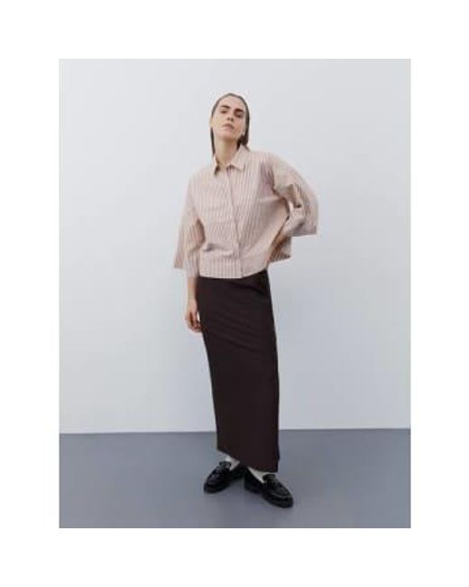 Over Sized Shirt Off Rosy Brown Stripe di Sofie Schnoor in White