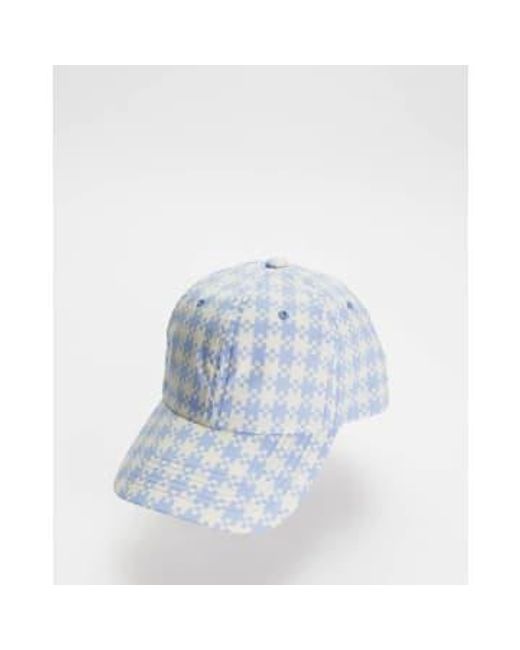 Gingham píxel azul la gorra béisbol Baggu de color Blue