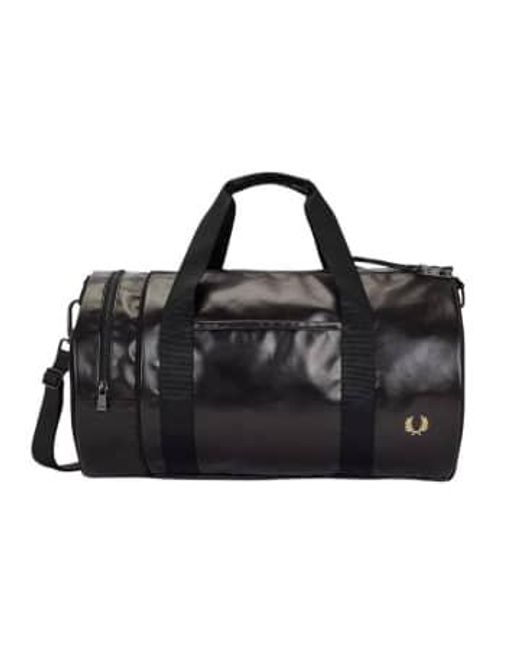 Fred Perry Black Tonnel Classic Barrel Bag One Size for men