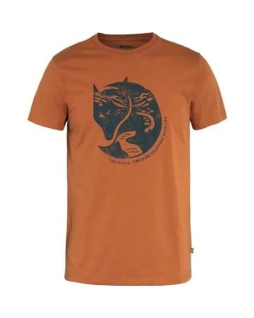 Fjallraven Arctic Fox T Shirt Brown 1 di Fjallraven in Orange da Uomo