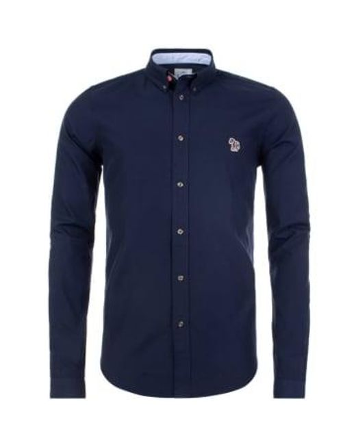 PS by Paul Smith Blue Ps Zebra Oxford Shirt M Navy for men