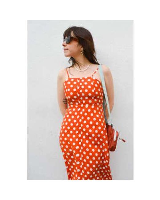Compañía Fantástica Orange Polka Dot Brick Dress Xs