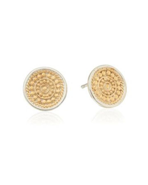Anna Beck Metallic Contrast Dotted Stud Earrings Plated