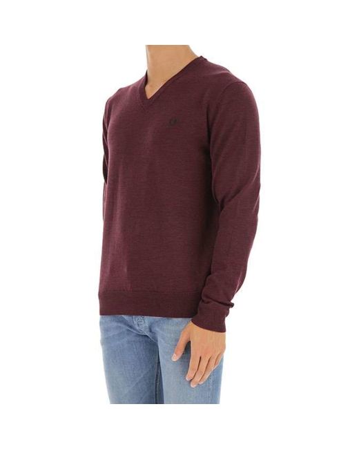 Fred Perry Wool Classic V Neck Jumper K4500 163 in Burgundy (Purple) for  Men - Save 14% - Lyst