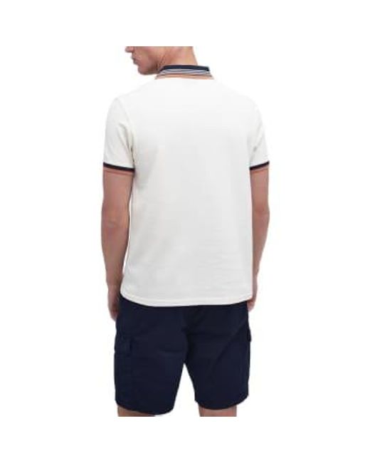 Barbour White Francis Polo Dove Small for men