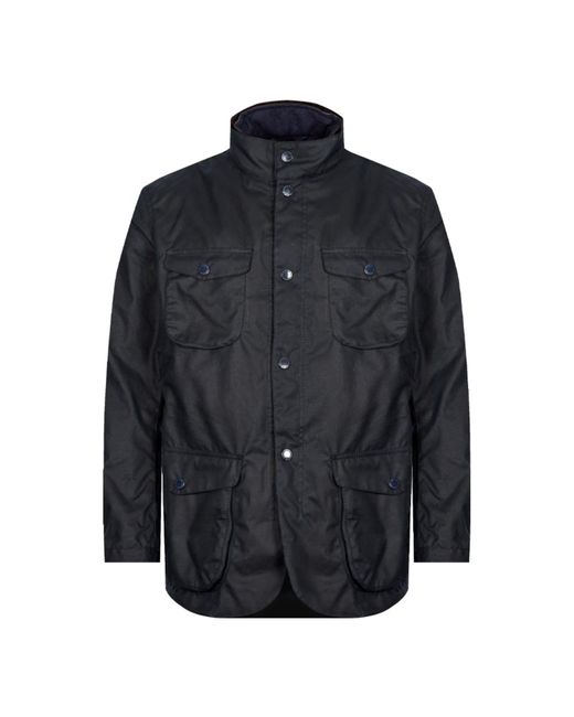 Ogston Wax Jacket Navy da Uomo di Barbour in Nero