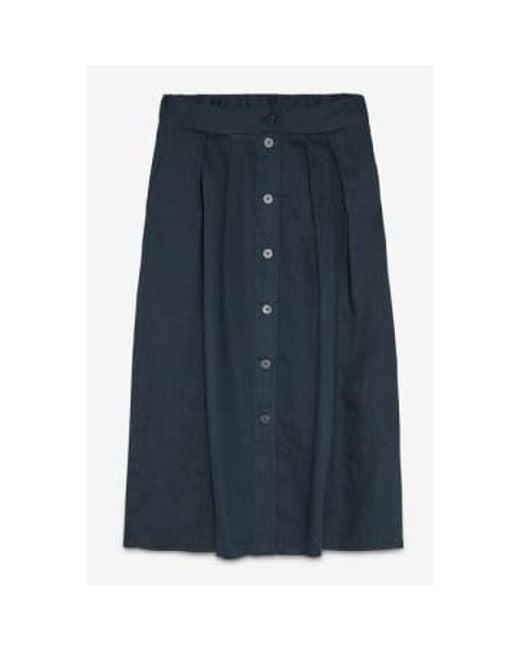 Ottod'Ame Blue Linen Long Skirt Navy 38