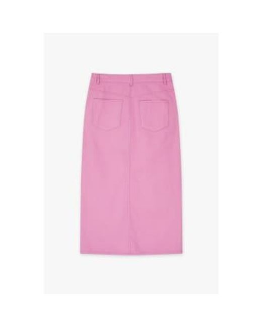 Falda patrón patrón morado largo mezclilla CKS de color Pink
