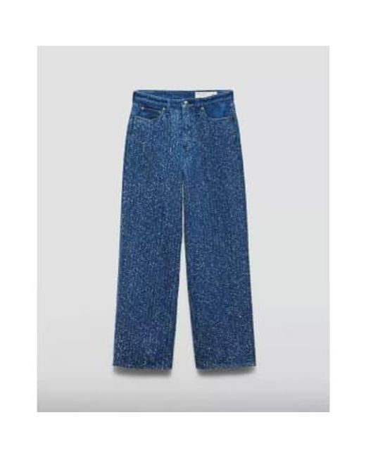 Rag & Bone Blue Logan Weitbein mittelgroße Tweed