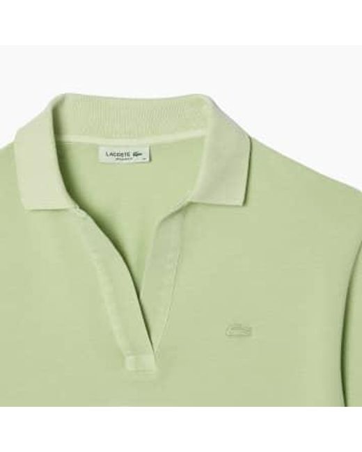 Light Natural Dyed Pique Polo Shirt di Lacoste in Green