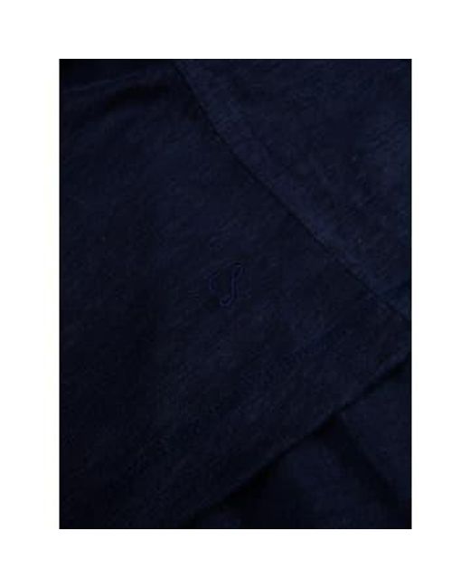 Blue Linen Polo Shirt 4412742462180 di Stenstroms da Uomo