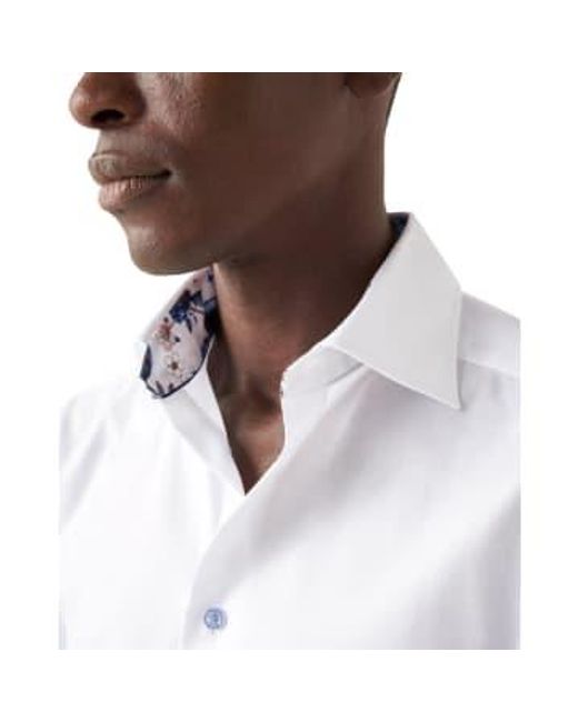 Contemporary Fit Signature Twill Shirt Floral Contrast Details 10001098200 di Eton of Sweden in White da Uomo