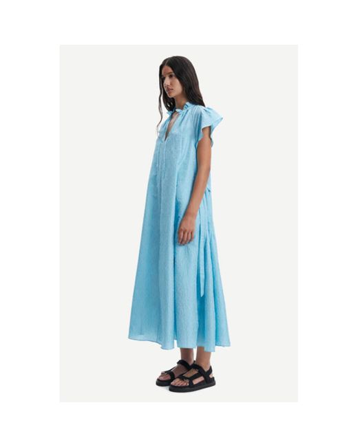 Samsøe & Samsøe Karookh Long Dress in Blue | Lyst