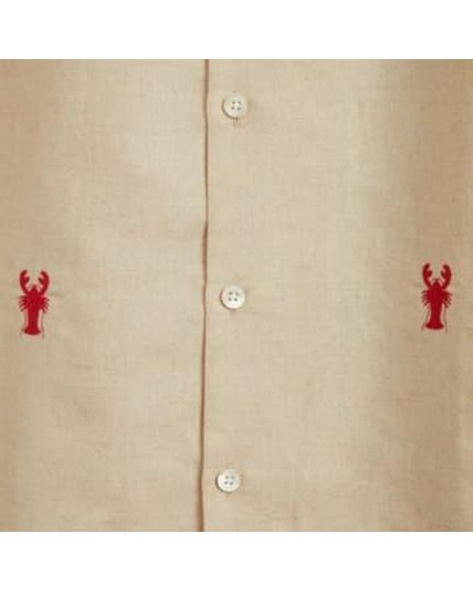 Portuguese Flannel Gray Lobster Short Sleeve Shirt / M for men