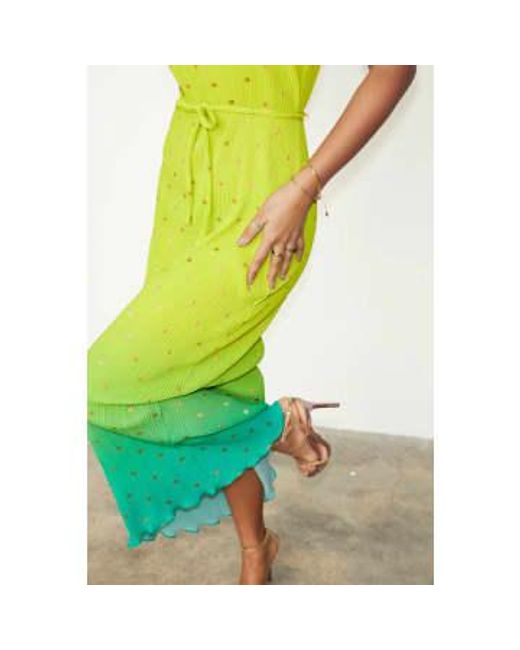 Never Fully Dressed Green Ombre Plisse Claudia Dress Lime 8