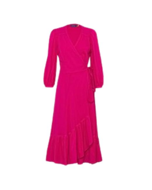 Ralph Lauren Pink Long Sleeve Day Dress | Lyst UK