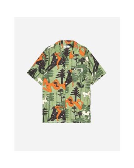 Olow Green Multicolored Aloha Dhanur Shirt M for men