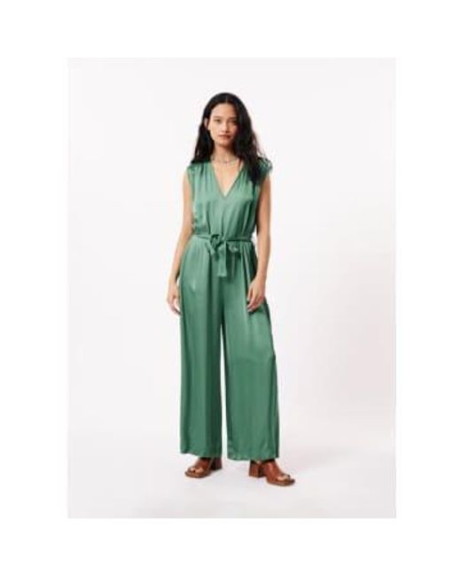FRNCH Green Cadia V-neck Jumpsuit Emerald Xs