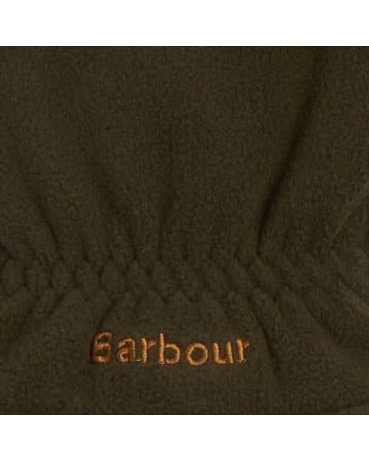 Barbour Green Coalford Fleece Gloves Olive Medium for men