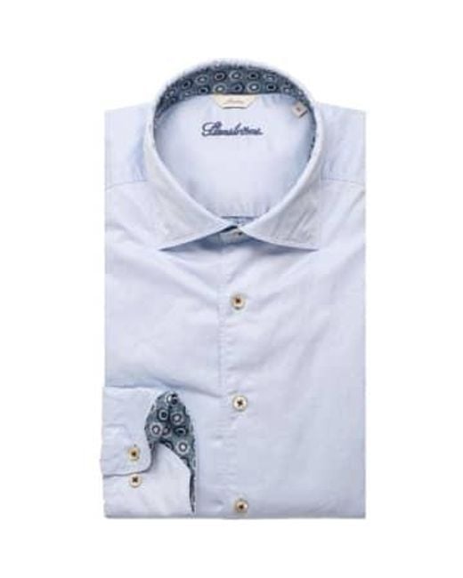 Stenstroms Blue Casual Slimline Fit Sky Shirt With Contrast Details 7747210526100 M for men