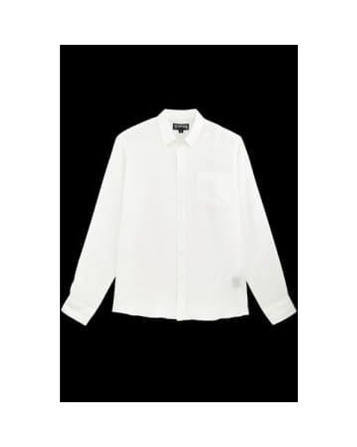 Camisa manga larga lino caroubis en crsu3u00 blanco Vilebrequin de hombre de color Black